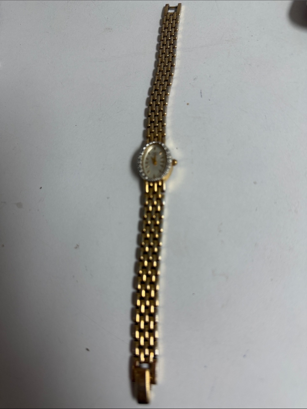 Bulova Women's Gold Tone Bracelet Watch with Crystal Accents